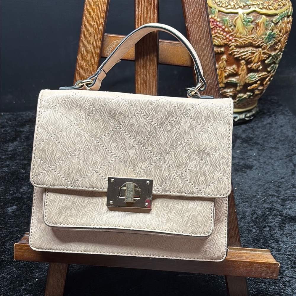 Kelly & Katie Cream Mini Bag with Flap Closure